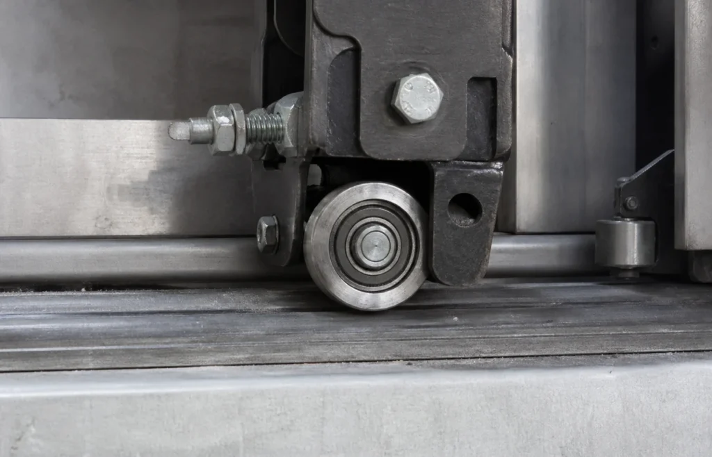 Elevator door guide roller bearing — a typical application for S6800 Series Stainless Steel Thin Section Ball Bearings