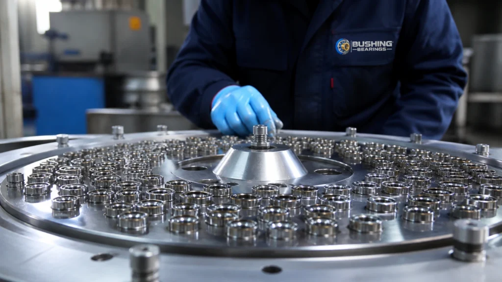 Finished bearings staged for packing